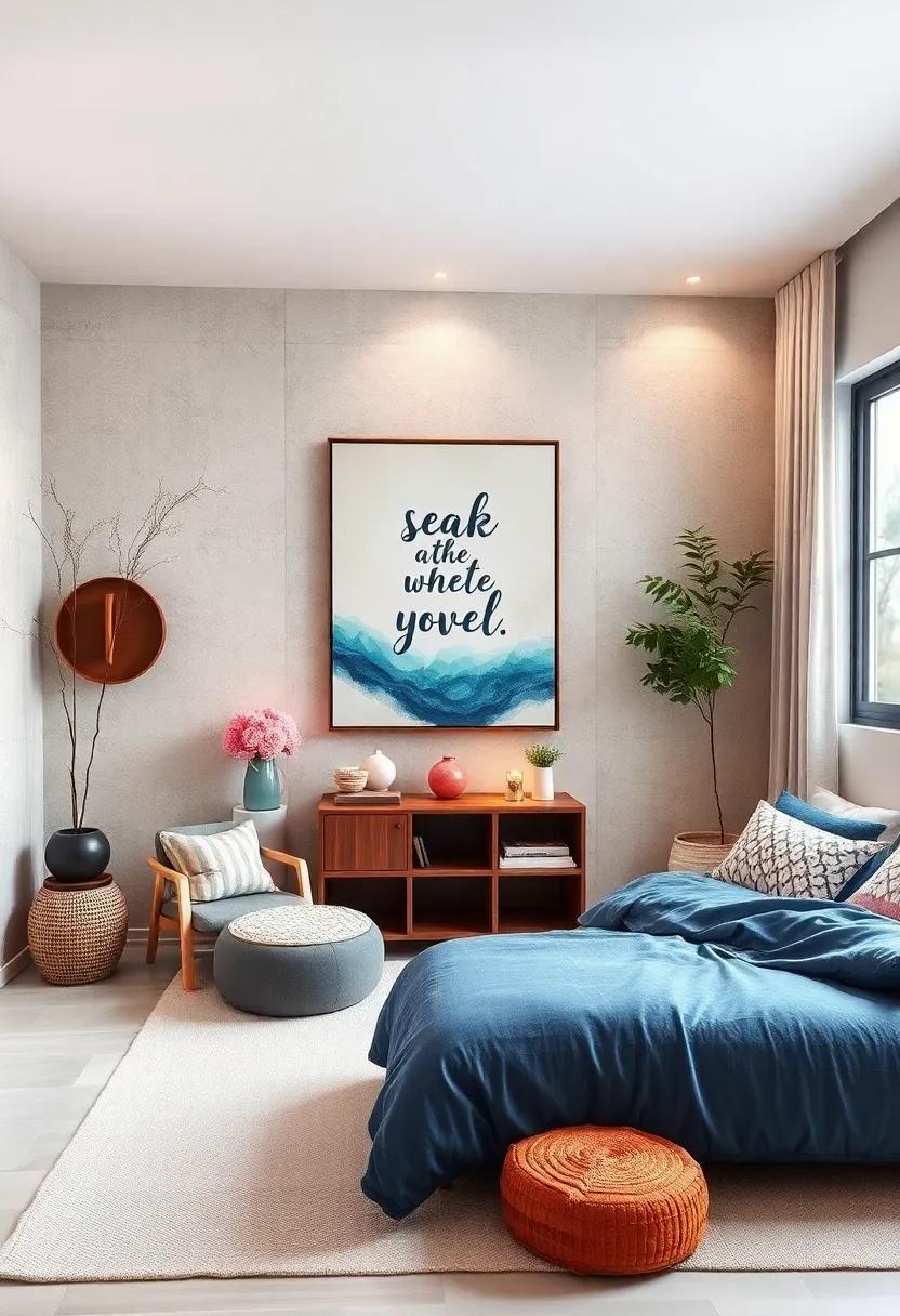 Wall Art with a Purpose: ⁣Choose inspirational quotes or ⁤serene landscapes ​for wall art‌ that motivates and‌ calms⁢ simultaneously