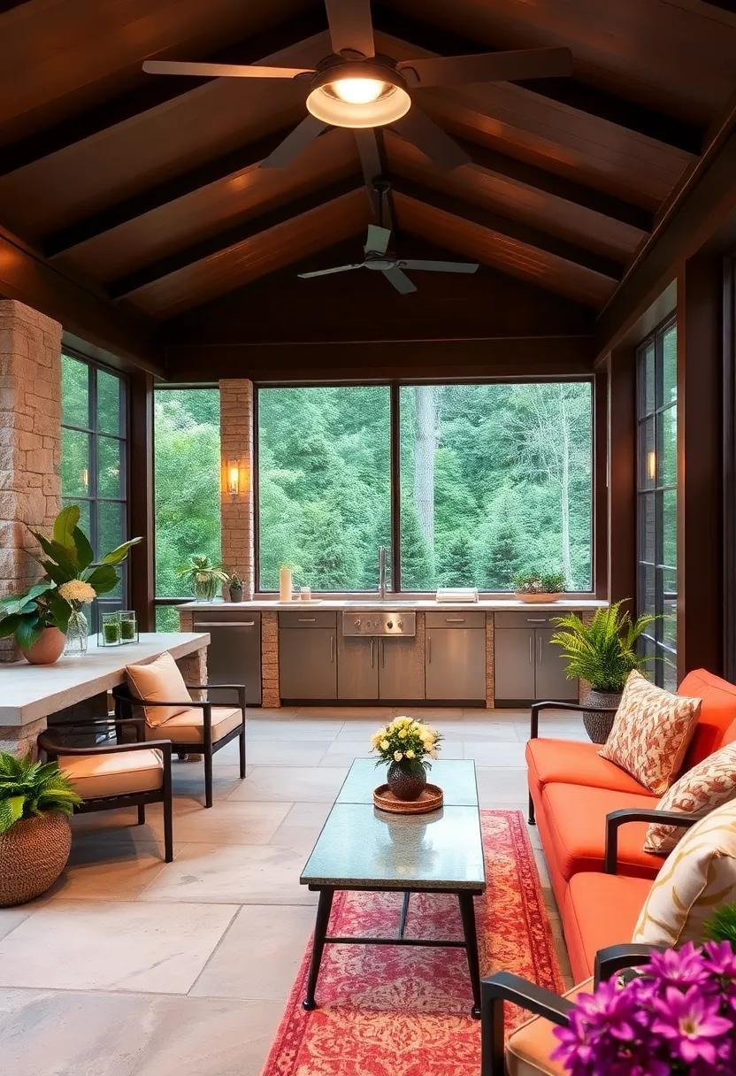 Enhancing Outdoor Living: The Allure of Screened Porch Kitchens with Stylish Bar Counters