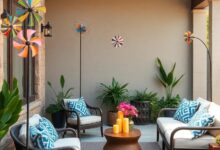29 Captivating Patio Decor Ideas Featuring Whimsical Wind Spinners