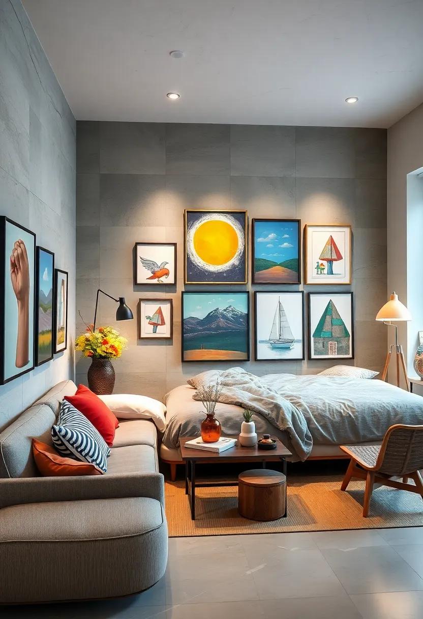 Gallery-Style Displays Showcasing a Young Artist's Masterpieces