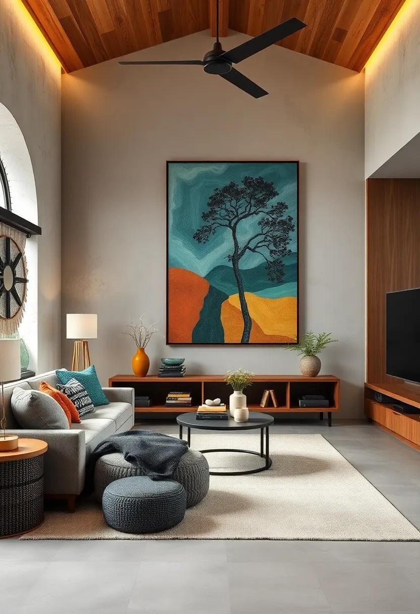 Incorporating Nature-Inspired Elements for ​a Serene Art-Focused Atmosphere