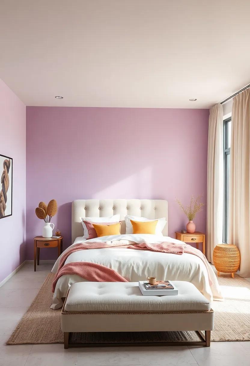 Lavender and Cream: Embrace ​a ⁣dreamy vibe with soft ‍lavender walls ‍paired ⁤with ‍creamy ⁤white ⁢furnishings,perfect for⁣ achieving a calming retreat