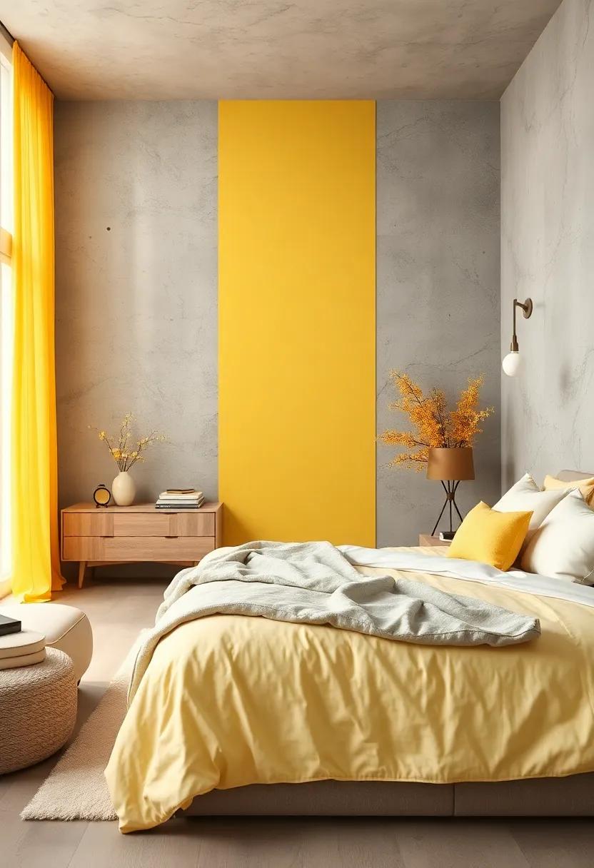 Lemon Yellow​ and‌ Light Gray: ⁣Brighten up your‍ space with lemon yellow accents ⁣contrasting⁢ against ⁤light gray for ‌an energetic yet calming effect