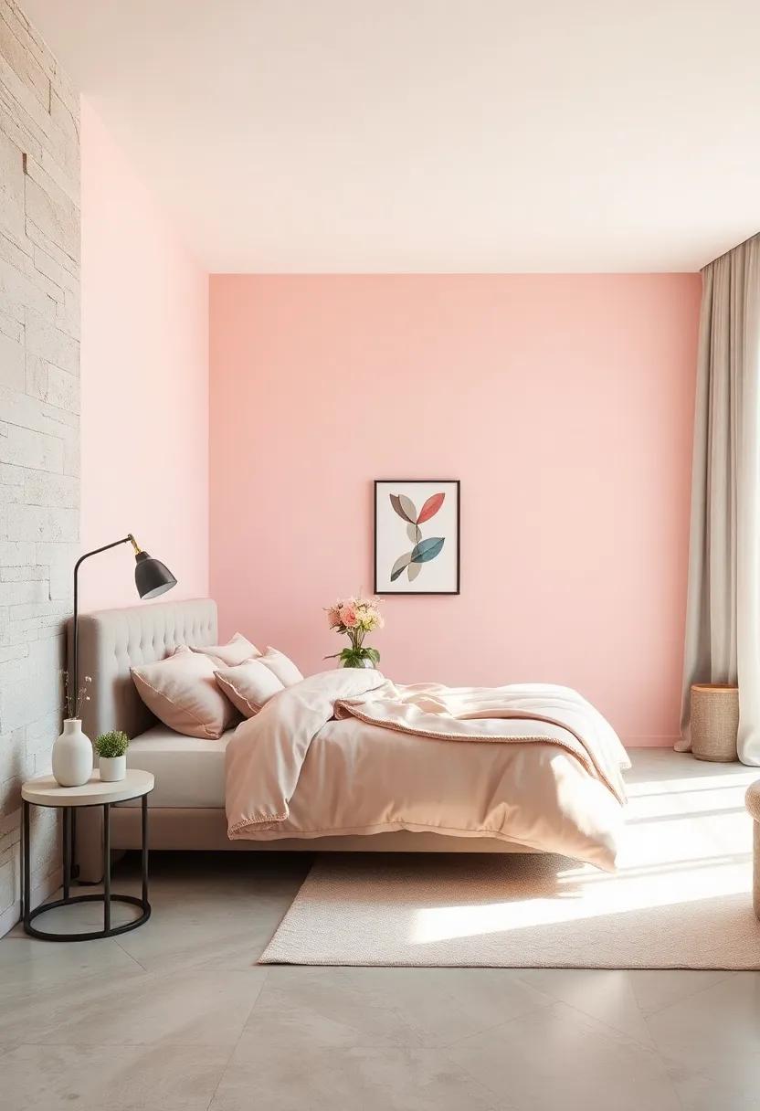 Light Pink‍ and Warm Gray: achieve a⁣ fresh, modern look‌ with light pink paired ⁢with⁣ warm gray accents, perfect for a chic, understated space