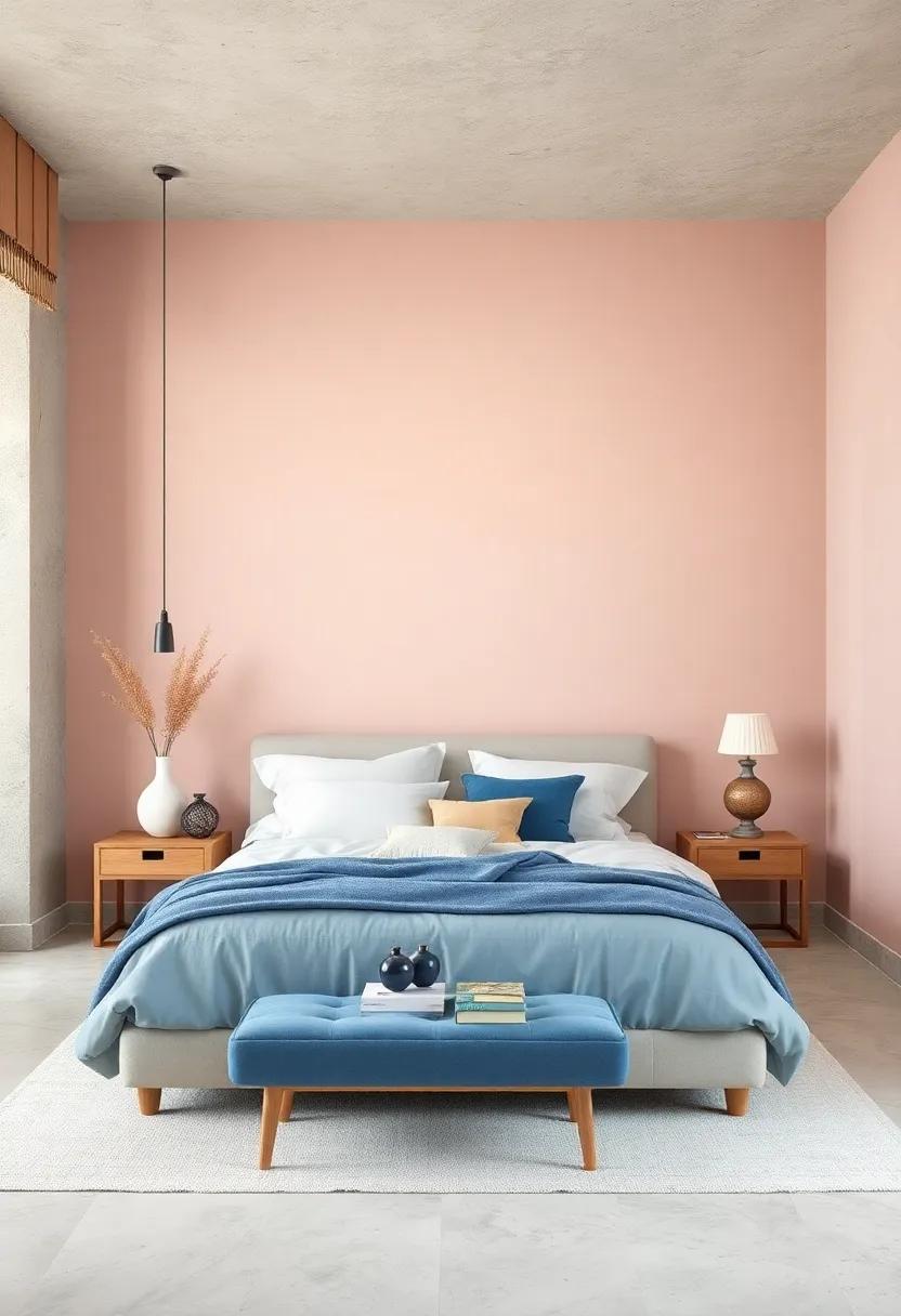 Light blush⁣ and‍ Steel Blue: Blend light blush with ⁣strong steel blue accents to create ⁤a sophisticated and modern contrast, perfect for a stylish retreat