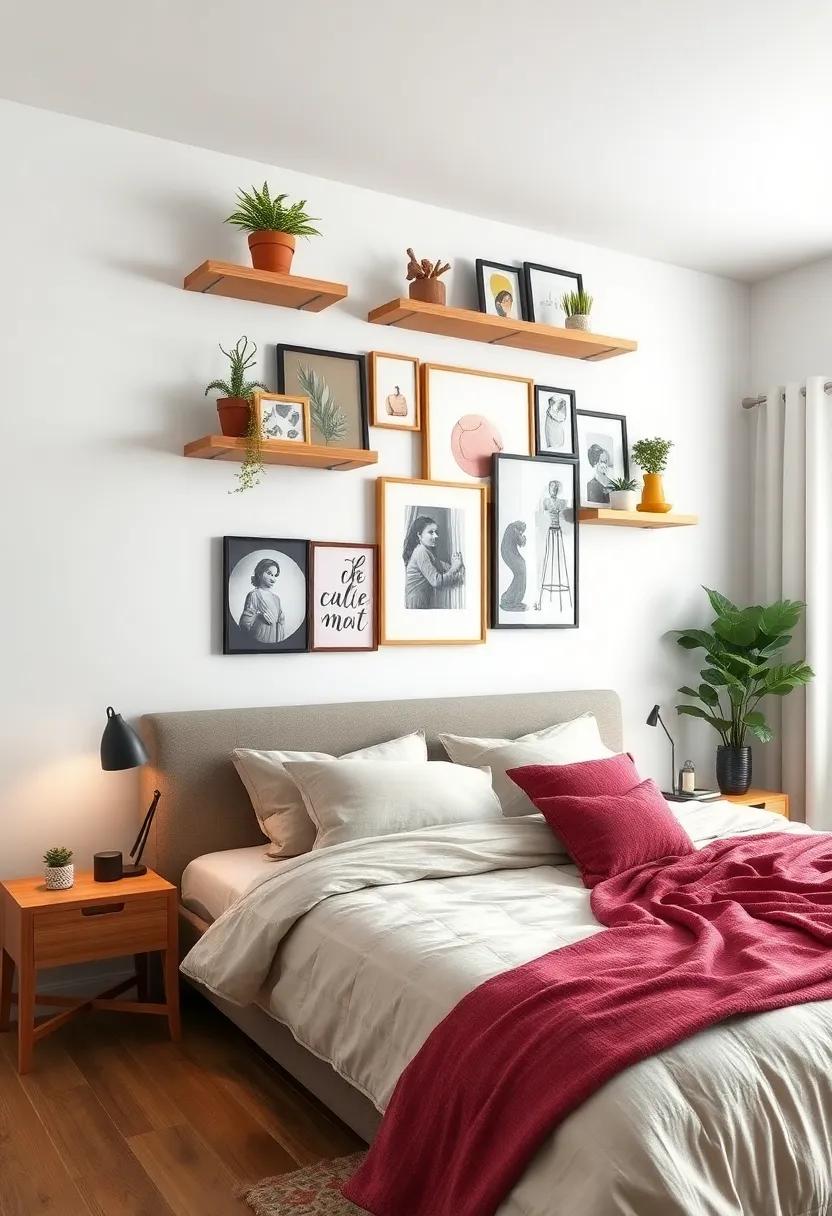 Create a Gallery Wall: use⁤ multiple floating ⁤shelves‍ to‌ display an eclectic mix of artwork, photographs, and personal ⁣mementos