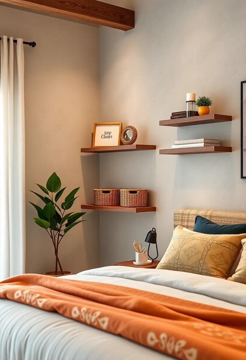 Organized Corner: Use floating ‍shelves for storage‌ solutions, featuring baskets or‍ decorative‍ boxes to keep items tidy yet ⁢stylish