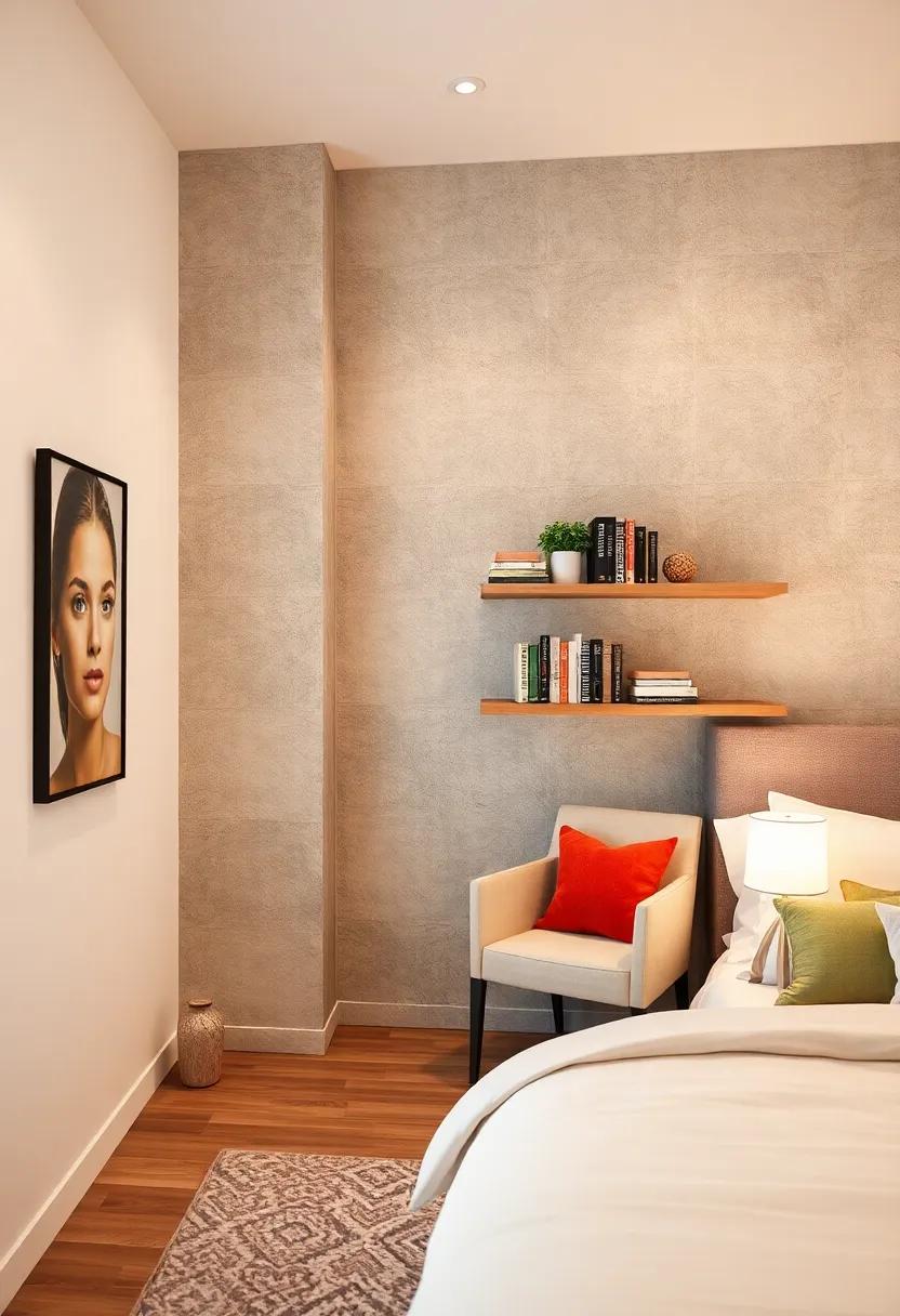 Reading Nook: Designate⁤ a cozy corner⁣ with a comfortable chair, accompanied by a floating shelf filled‌ with your ⁣favorite ⁢reads and a small lamp