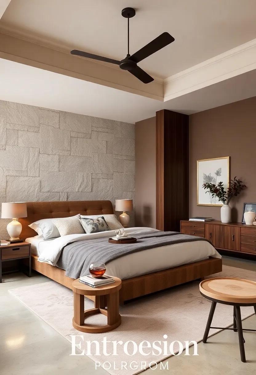 Sophisticated Taupe: ⁣A ⁢Perfect‍ Balance with Dark Timber Furniture