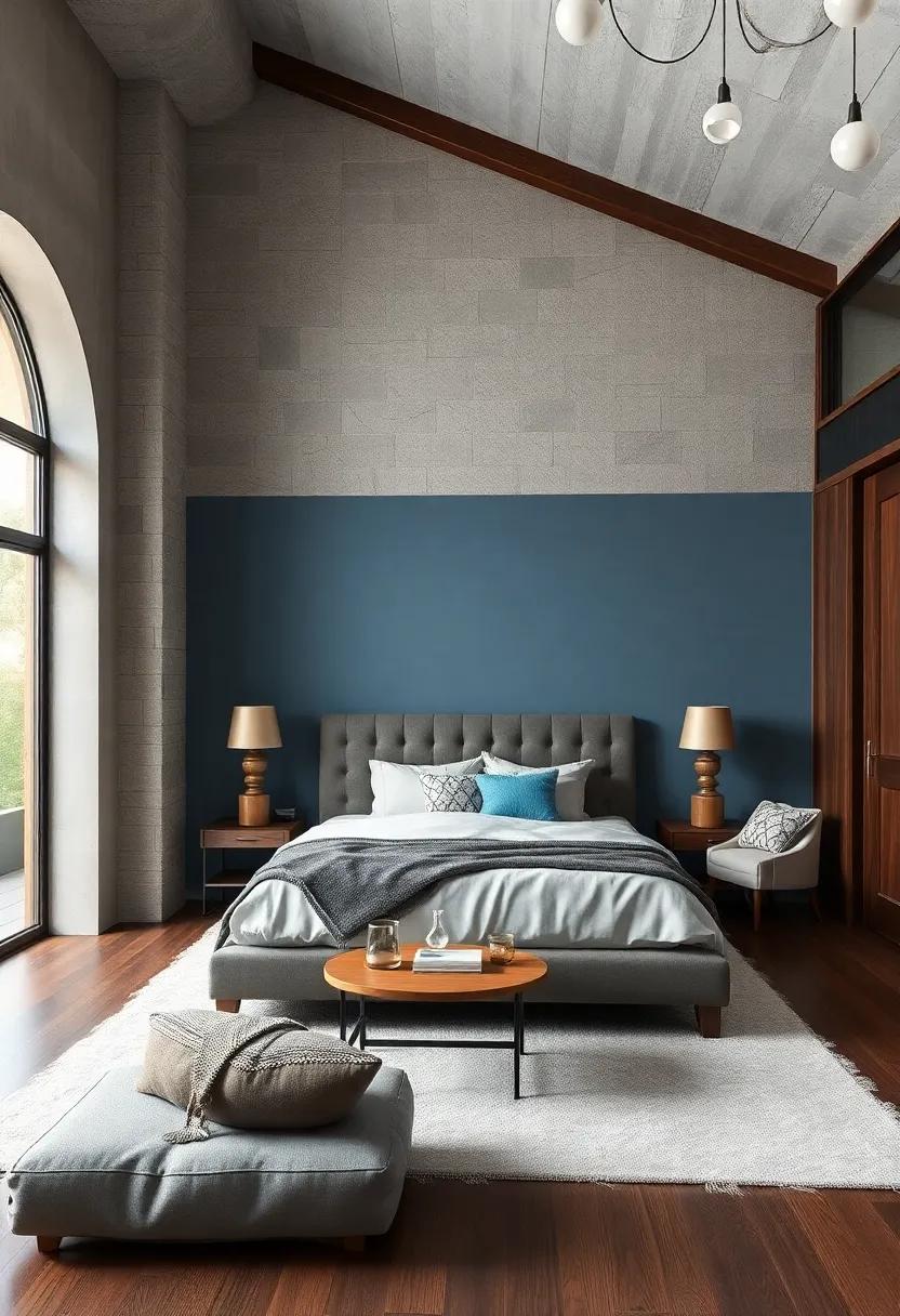 A Serene Palette:​ Soft⁢ Blues That Harmonize ‌with Dark Wood Accents