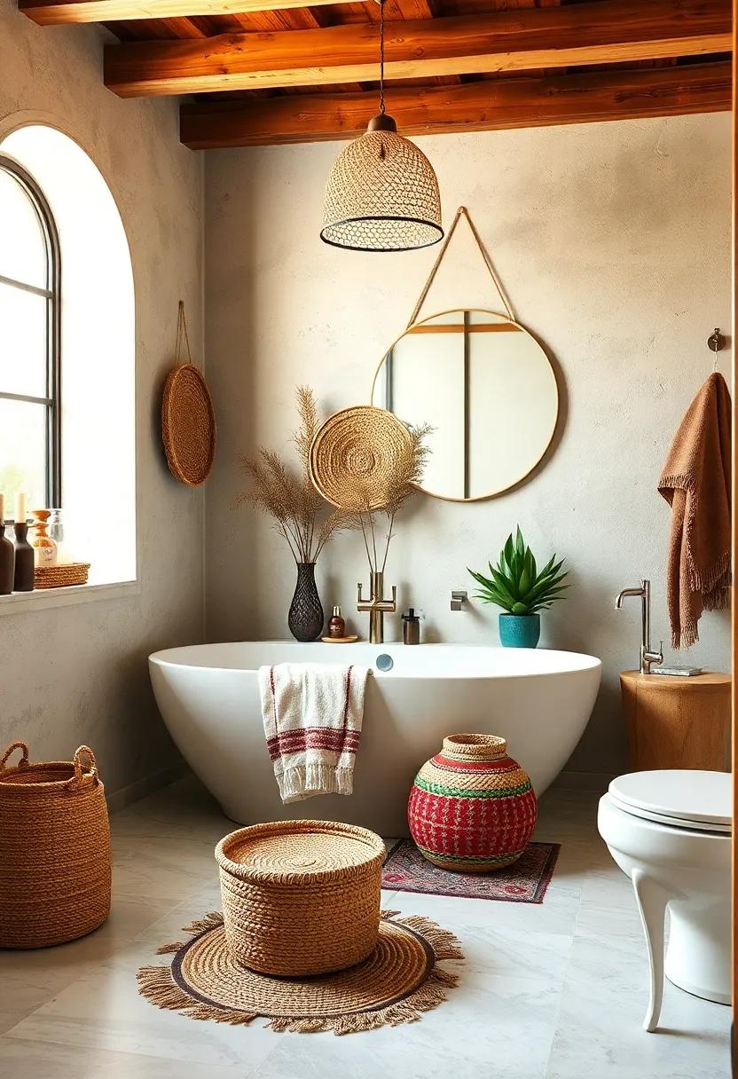 Integrate Handwoven Baskets: Utilize handwoven baskets ​for⁤ laundry or storage to maintain order while showcasing bohemian style