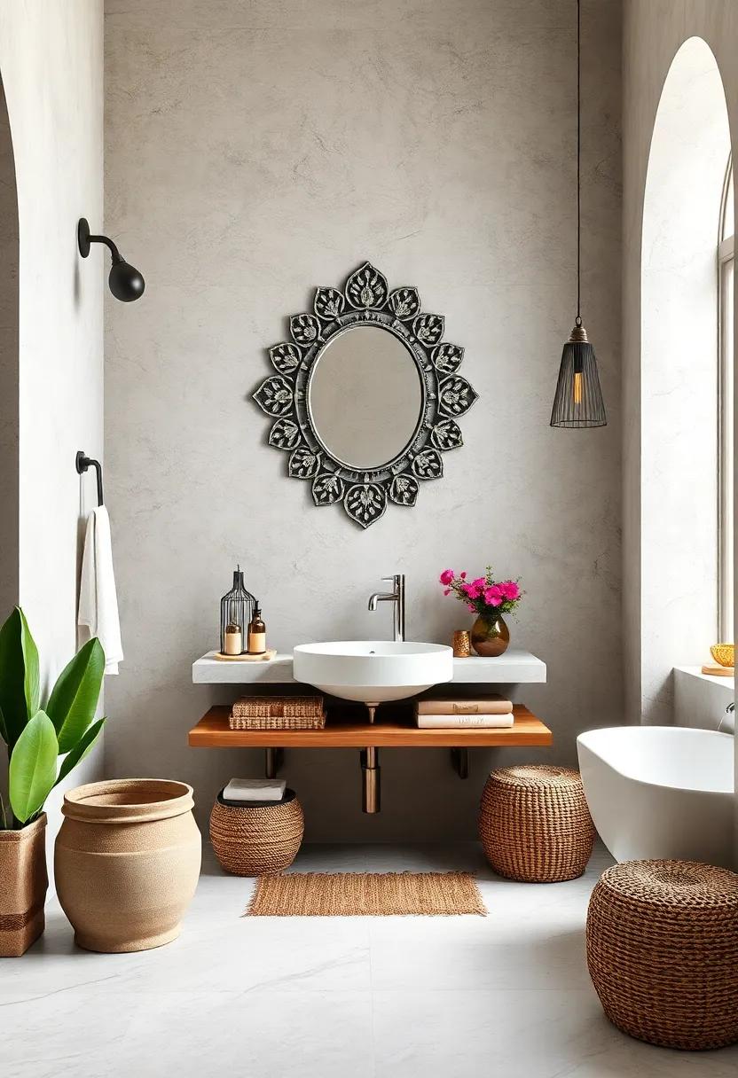 Use an Arabesque⁢ Mirror: ⁣Hang ⁣an intricately designed mirror with arched edges to enhance the space and create an illusion of openness