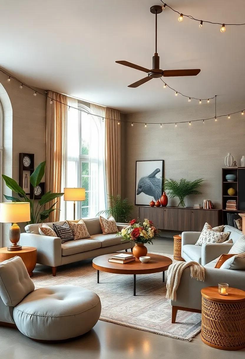 Combine Lighting Fixtures: Use a mix of floor lamps, hanging lights, and string lights to create an inviting, layered‌ ambiance