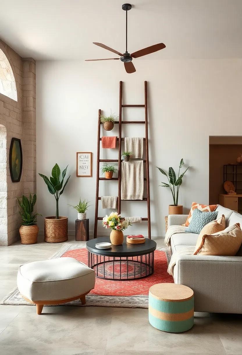 Incorporate a⁤ Vintage Ladder: ⁤Use a rustic ladder as a​ decorative element by leaning it against the wall to display blankets or plants
