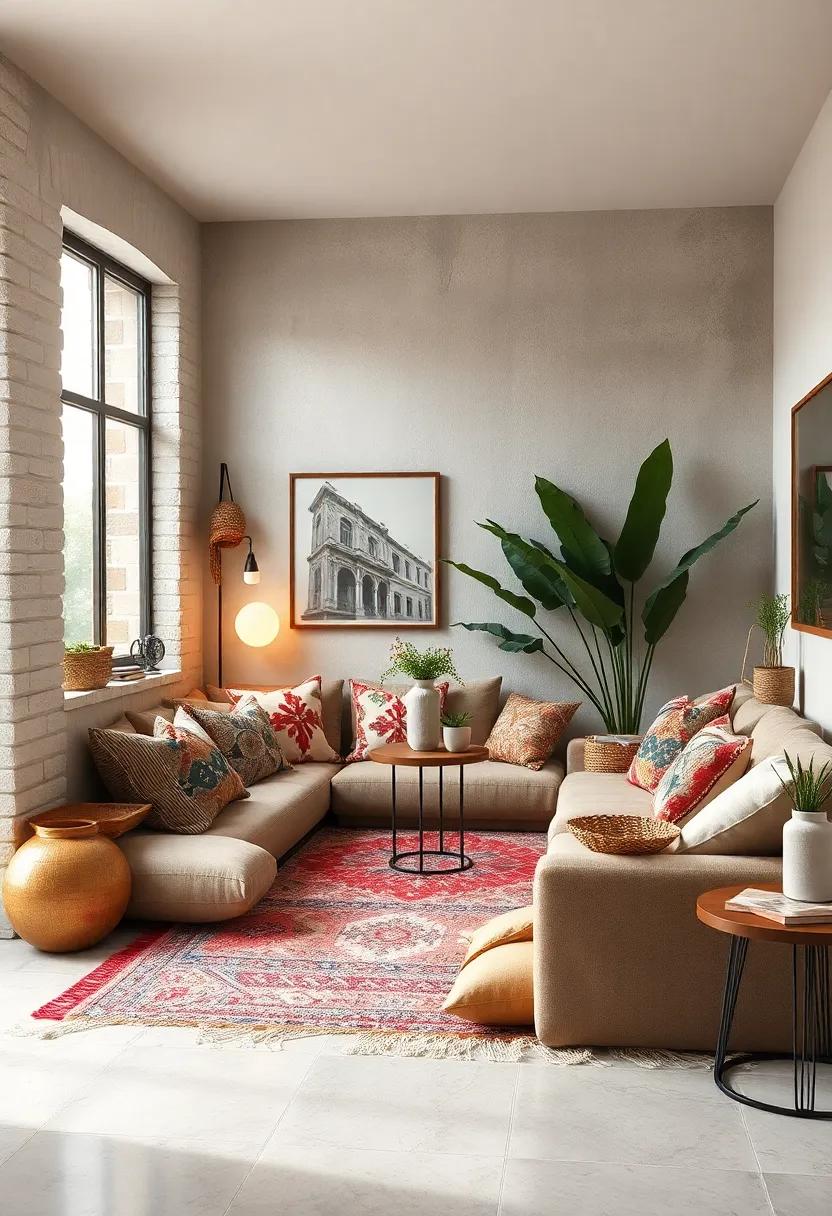 Curate a Cozy Corner: Create a snug area with floor cushions, a small table, and soft lighting for a perfect getaway within your living room