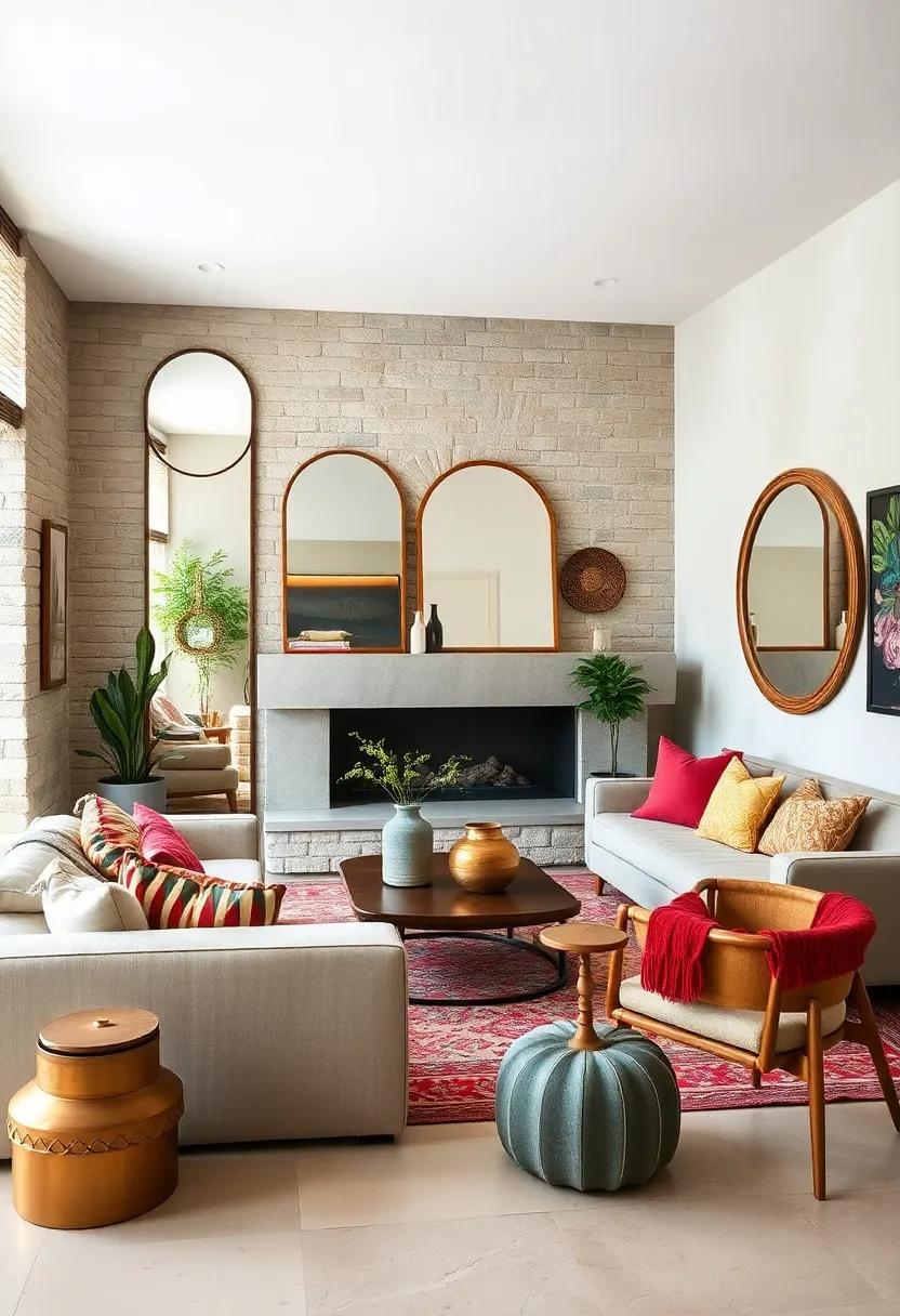Layer in mirrors: Use mirrors ⁣of different⁢ shapes⁢ and sizes to create visual interest and make your space feel larger