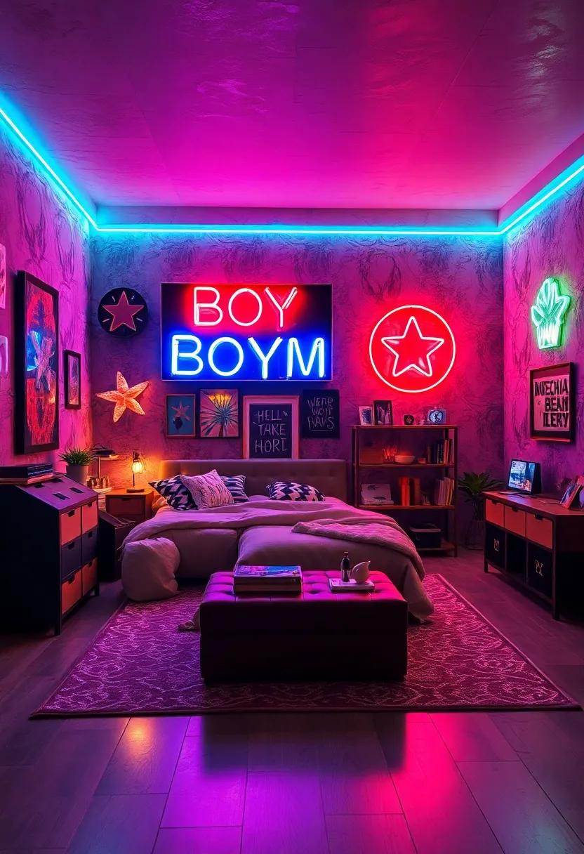 Playful Neon Signs‌ That Reflect Your ‌Boy's interests⁣ and Hobbies
