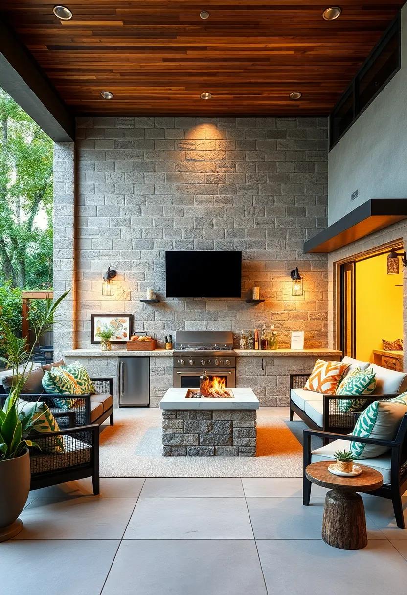 Incorporate a Fire Pit: Transform ‌a section of your ⁣outdoor‌ kitchen into a cozy gathering spot with​ a built-in fire⁤ pit