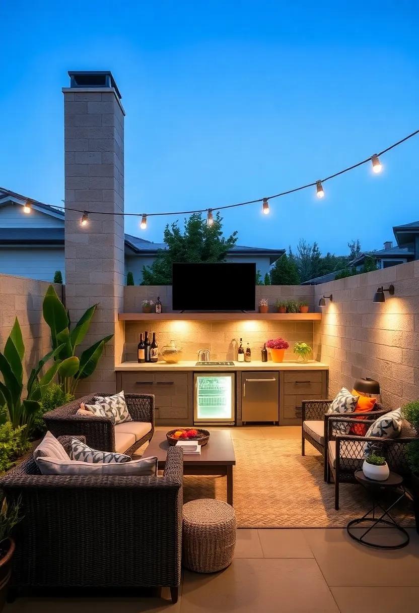 incorporate a Mini Fridge: Keep beverages cold and within reach by adding a cinder block ⁣enclosure for a small fridge