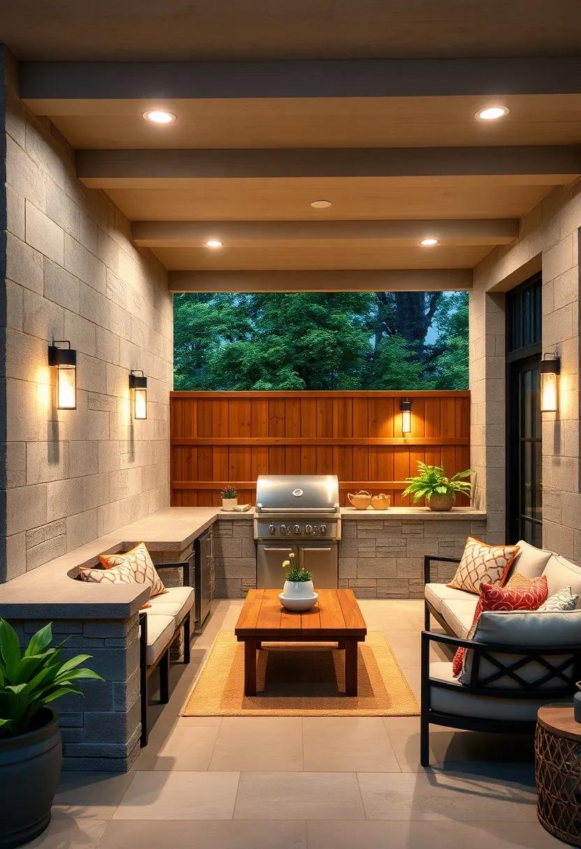 Lighting Features: Incorporate built-in lighting⁣ using fixtures in the cinder block ⁣design to create a⁤ cozy ⁢ambiance at night