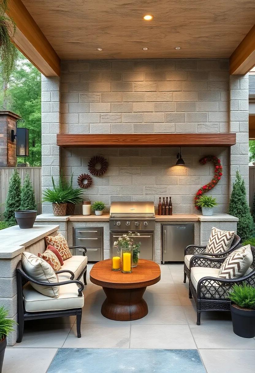 Seasonal ⁤Decor: ⁣Design your outdoor kitchen to showcase seasonal decorations, creating an inviting vibe year-round