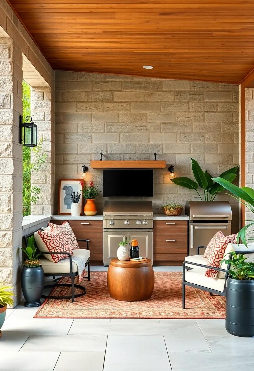 Use as a Boundary Wall: Incorporate cinder blocks to define the space of your outdoor kitchen while providing a rugged look