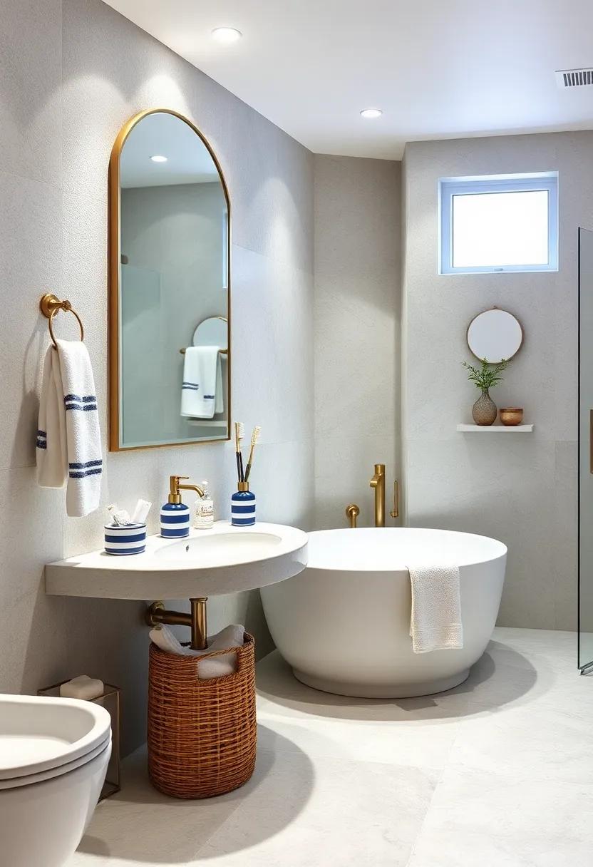 Accessorize​ with Stripes: Use striped​ soap dispensers and⁣ toothbrush ‍holders to infuse ‌subtle​ nautical ⁢details into everyday items