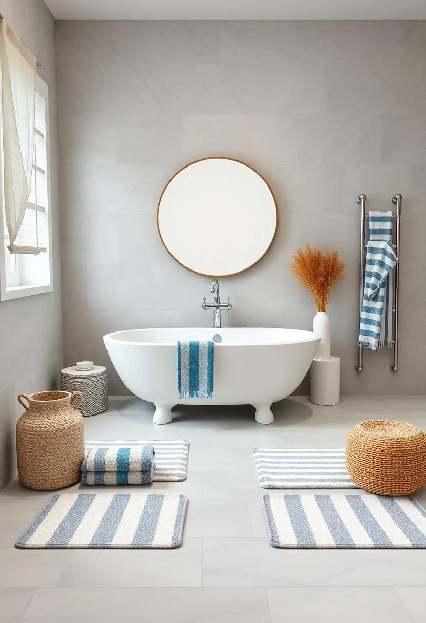 Bath Accessories: ⁤Choose ‍striped bath mats‍ and ‌washcloths in coordinating colors to unify your bathroom essentials