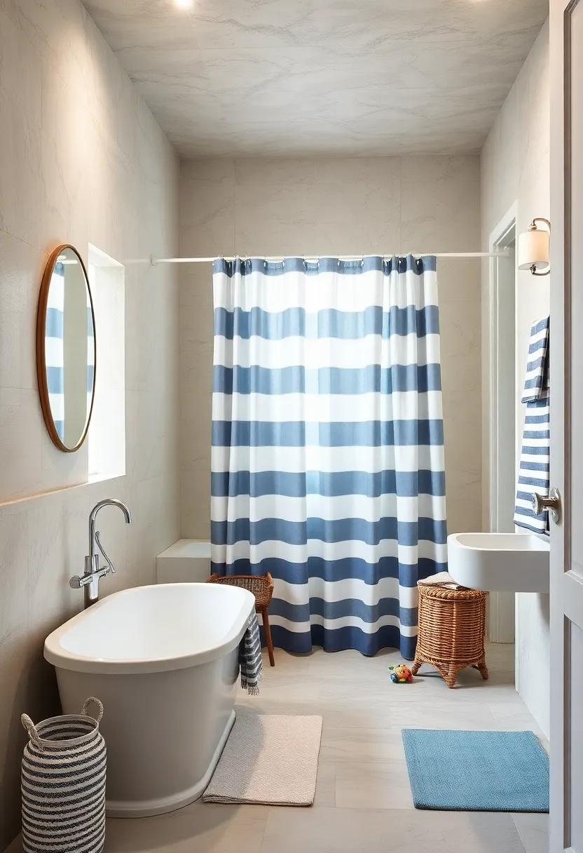 Fun for Kids: Introduce ⁤striped ⁣shower curtains or bath ‍toys into a children's bathroom for a‍ playful, seaside-inspired experience