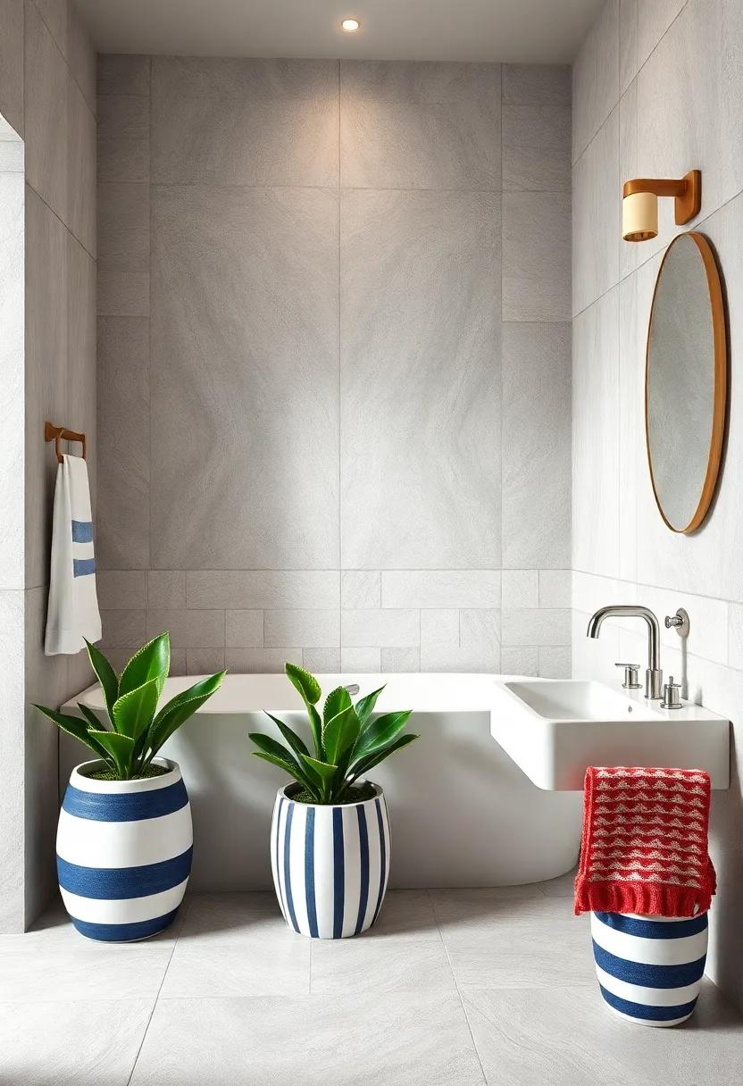 Integrate‍ Stripes with Plants: ​Place potted ‍plants in striped ceramic pots for a fresh touch of ⁤greenery amid your nautical decor