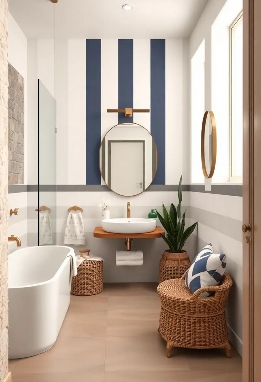 Stripe your ‌Space: Paint one ⁢wall ⁣with ⁢a ⁤fresh navy and‌ white striped pattern to create an accent wall​ that mimics the ⁣waves⁤ of the ‌ocean