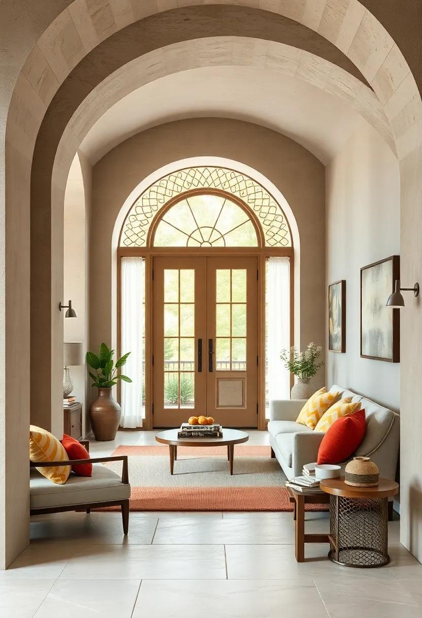 Arched Doorway design: Incorporate an arched doorway frame⁤ to encourage a flow of light and space, evoking the‍ feel of a gentle garden entrance