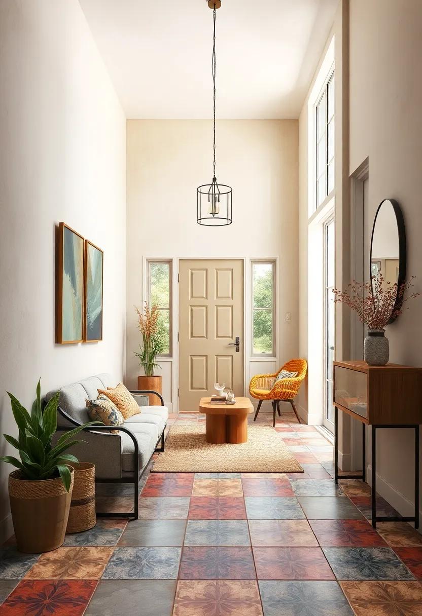 Colorful Vintage ‌Tiles: Lay down colorful vintage tiles in the entry for a⁢ playful, artistic touch that ⁢can brighten up ‍the space