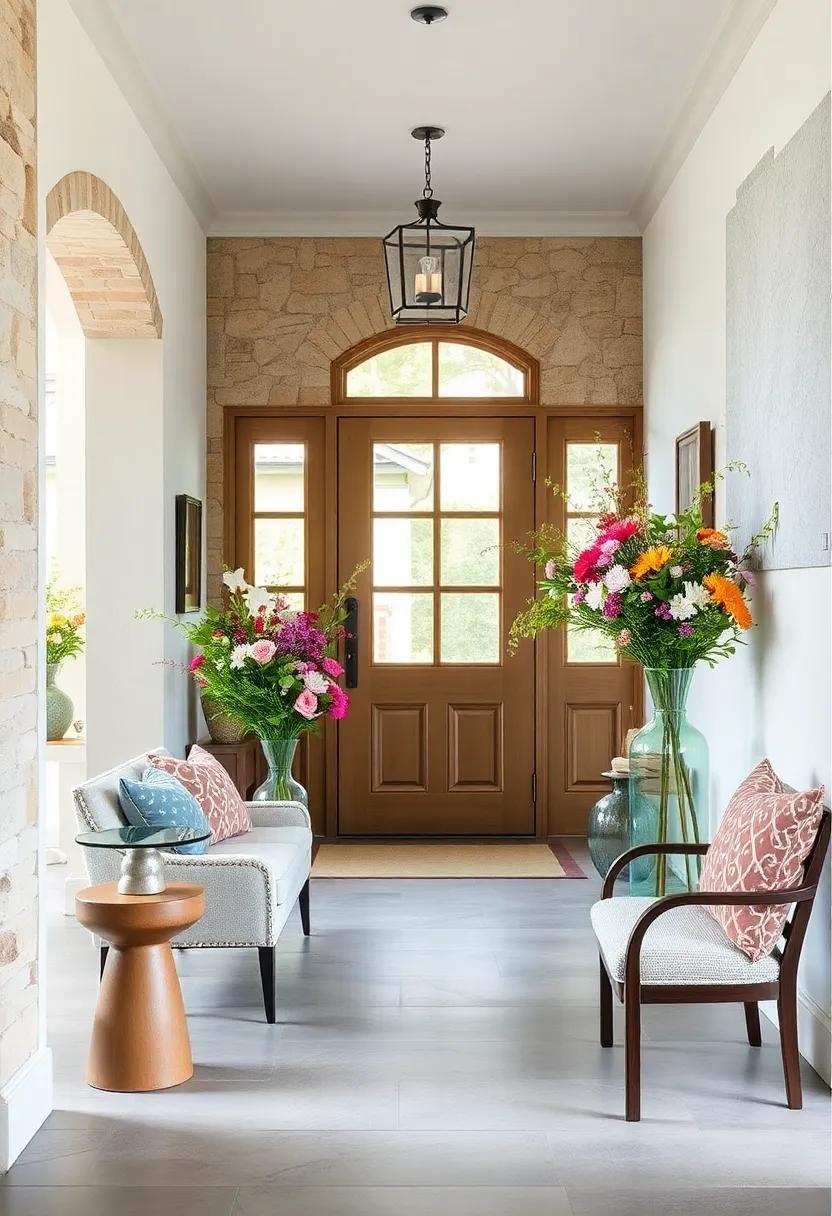 Floral Arrangements: Create seasonal floral arrangements in vintage⁤ vases to constantly evolve the ⁣look of your entryway with nature’s colors