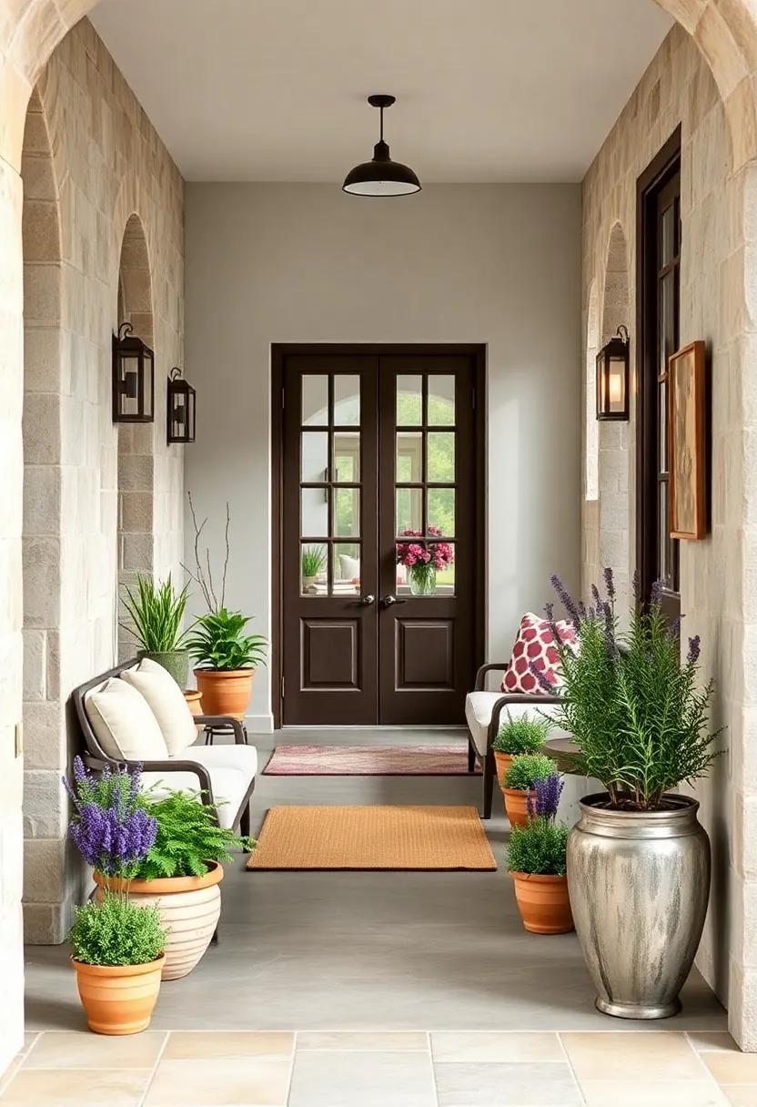 Potted Herbs: ‍Line your entry with pots of fragrant herbs like lavender and rosemary, adding both scent and greenery that welcomes nature indoors