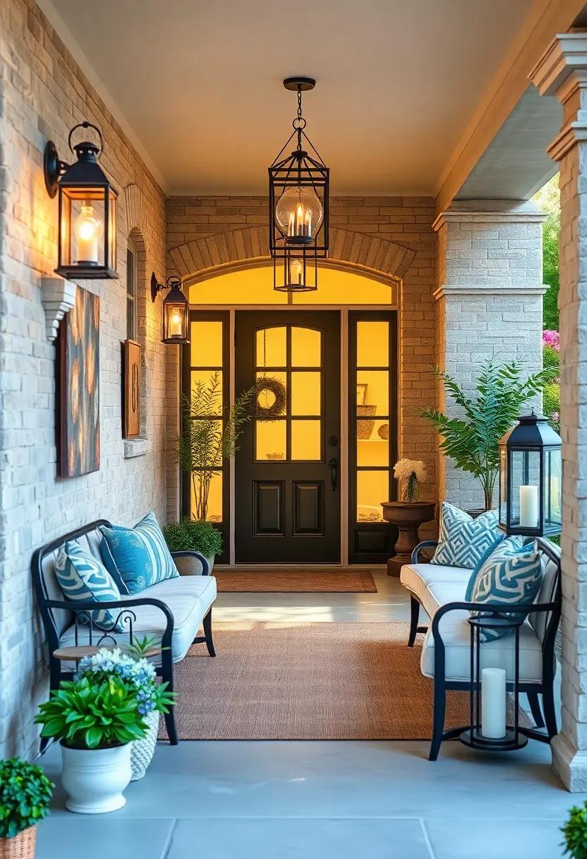 Vintage Lanterns: ⁢Illuminate your entryway with charming vintage lanterns that cast a warm glow, inviting guests with a soft and inviting ambiance
