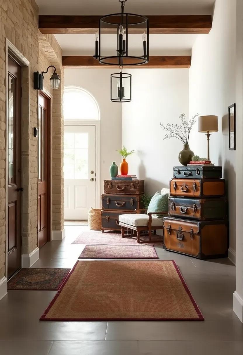 Vintage Suitcases: Stack old suitcases as an eclectic display that serves as both storage and ‌a conversation⁣ starter within your entryway
