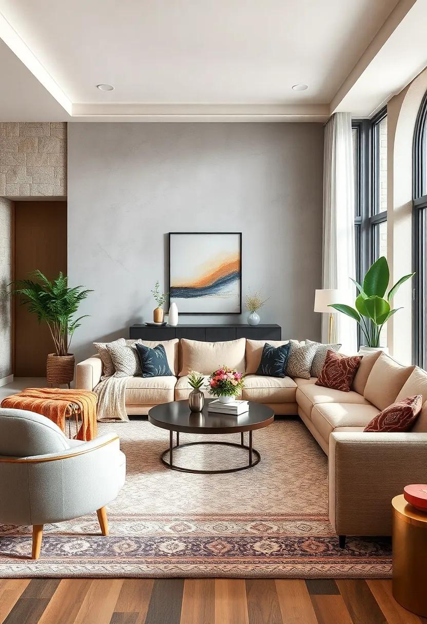Incorporate​ a cozy Couch: Choose a‍ plush and inviting sofa that acts as the centerpiece⁣ of your living room,⁢ where family and‍ friends ‌can gather‍ comfortably