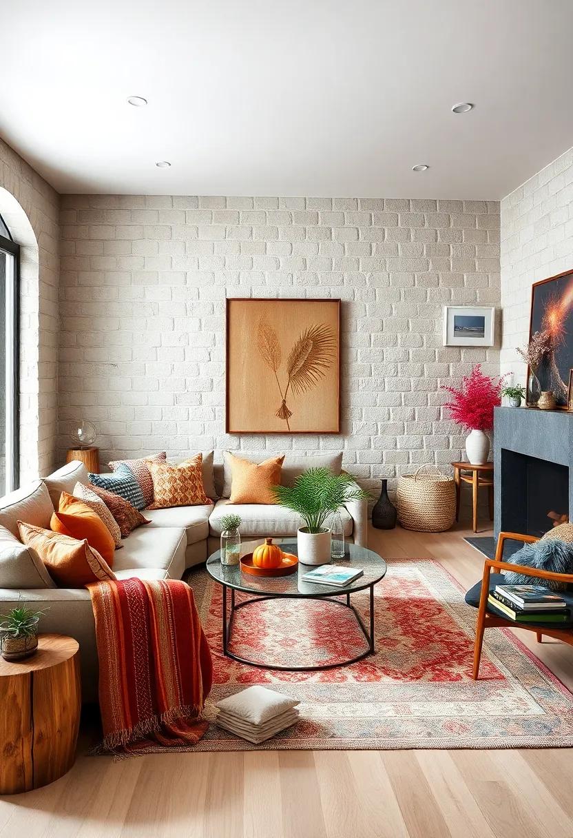 Layer with Textiles: Incorporate a ‌variety of fabrics through throw blankets, pillows, ‍and ⁢area​ rugs to ⁢add texture and ‍warmth to your living room