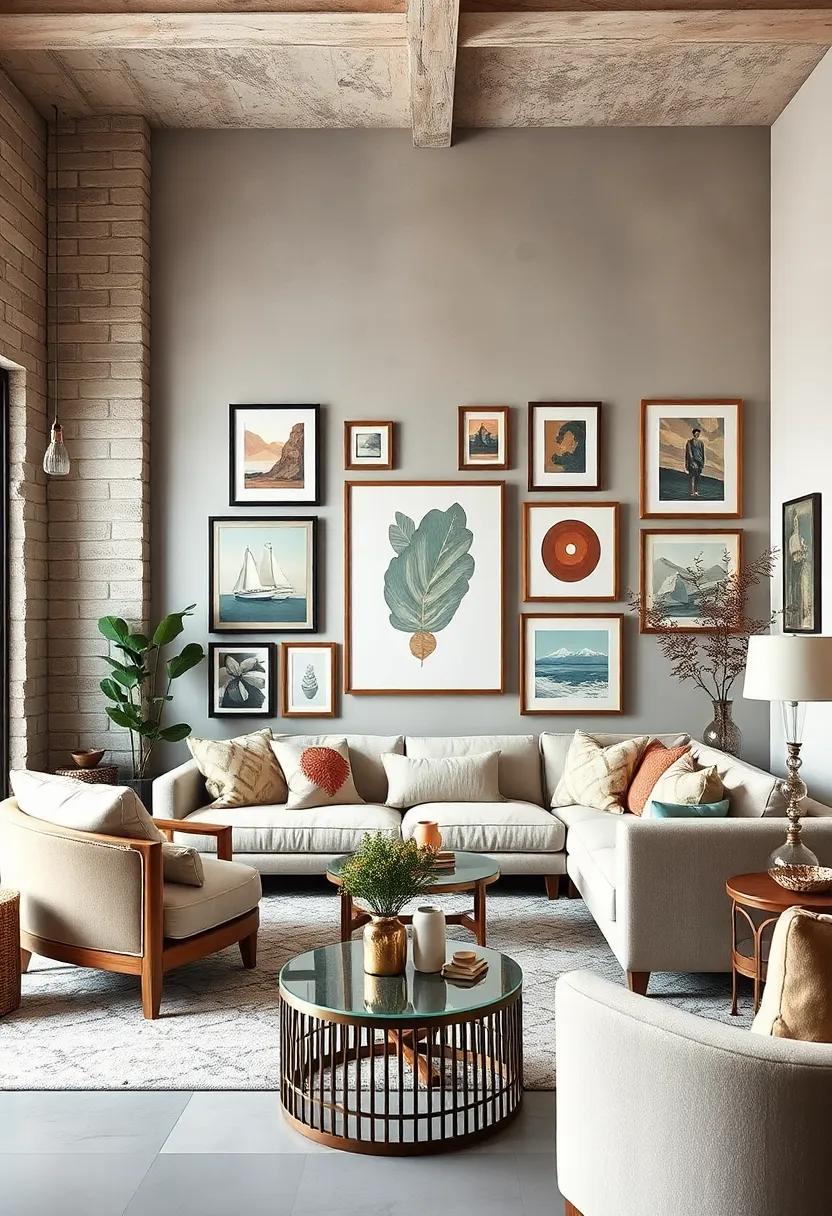 Layer Wall Art: Create a ‌gallery wall with a mix of art styles and frame ‌sizes⁤ to make ​an eclectic display that draws interest ​and warmth