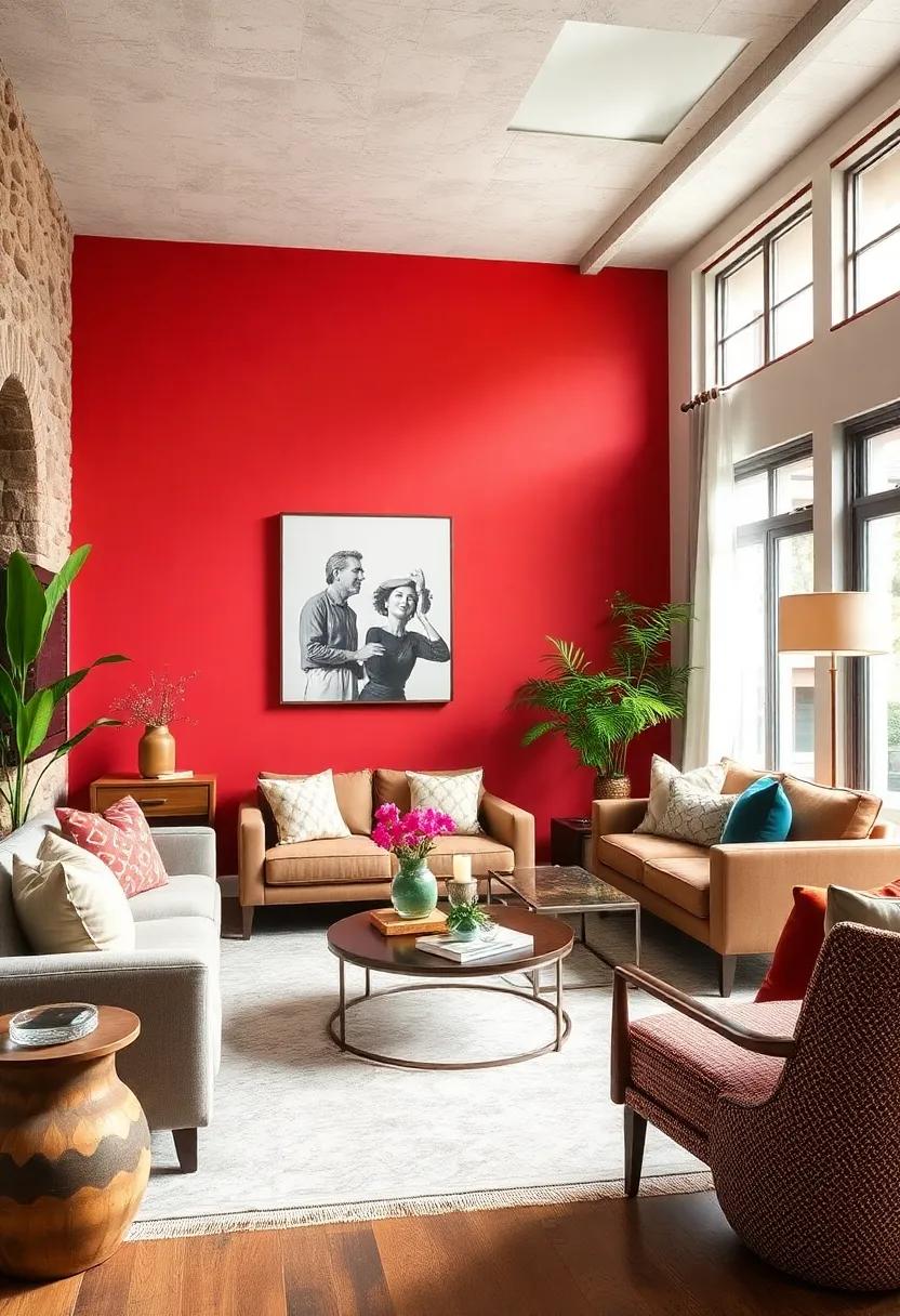 Embrace a Bold Accent Wall: Choose a⁣ vibrant color to create a focal point ⁤in your ​room,​ setting ⁢the tone for ‍an eclectic vibe