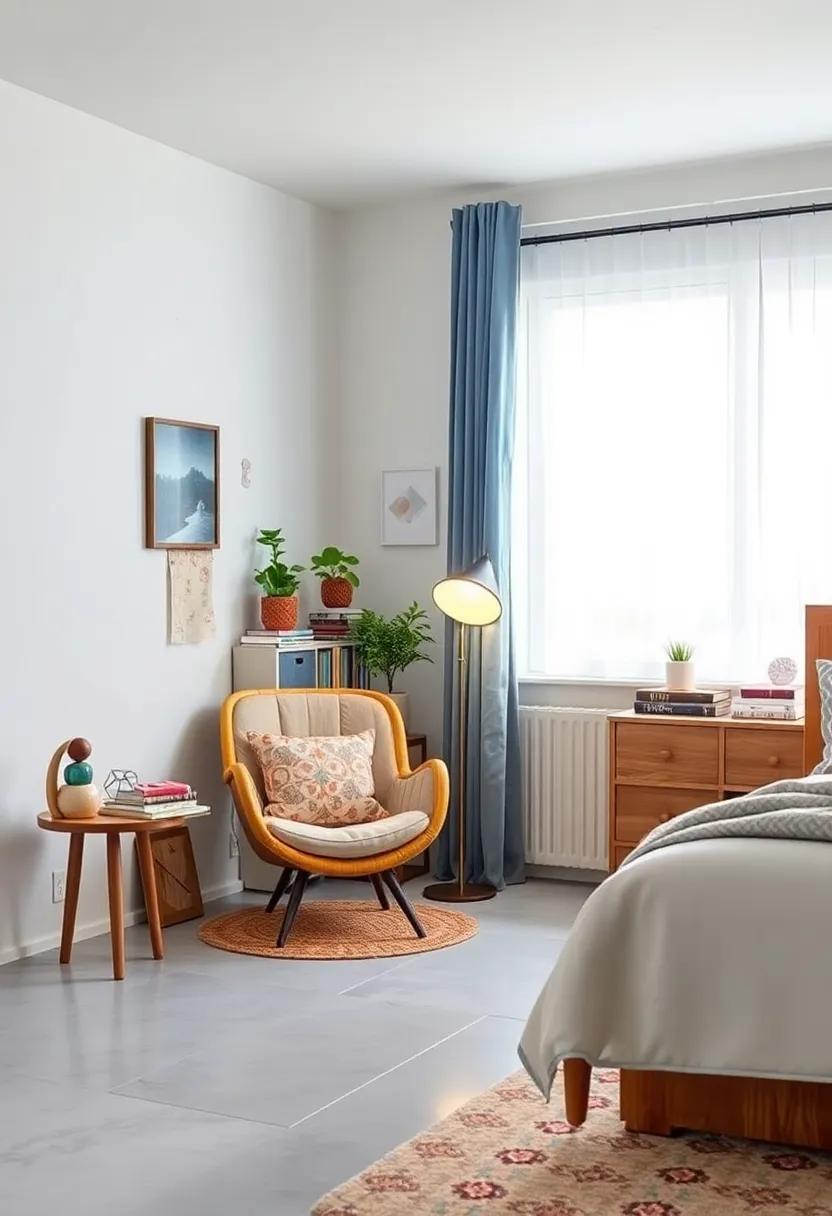 Add a Reading Nook: ​Create a cozy corner with a whimsical chair, stacks of books, and a floor lamp to‌ encourage ⁣leisurely reading and ⁣daydreaming