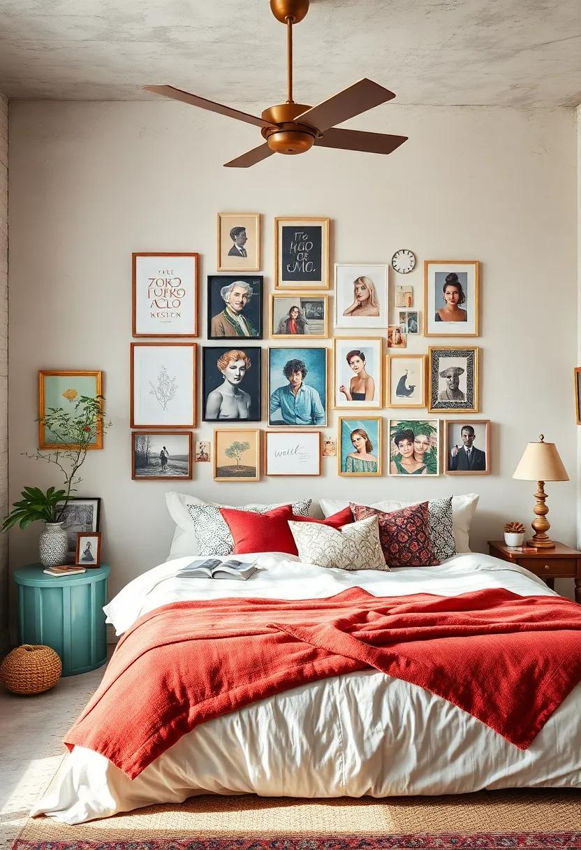 Create a Gallery Wall: Curate a mix of art prints, postcards, and personal ⁤photos to form⁣ an eclectic display that sparks joy and creativity