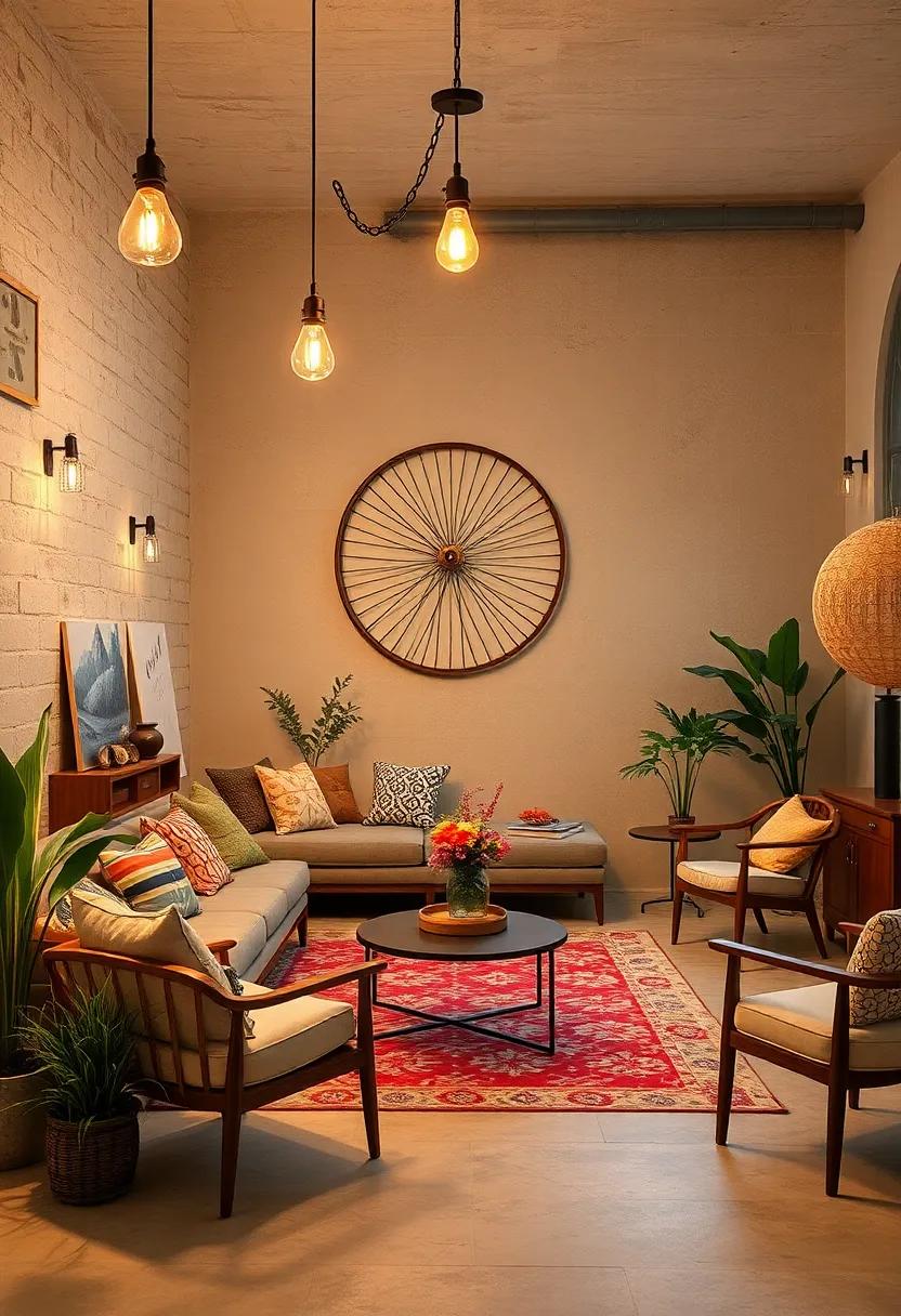 Vintage ‍bicycle wheel ‌lights: Transform ⁣an old‍ bicycle wheel into an innovative light fixture that⁢ adds a ​rustic ​and‌ fun vibe to your home