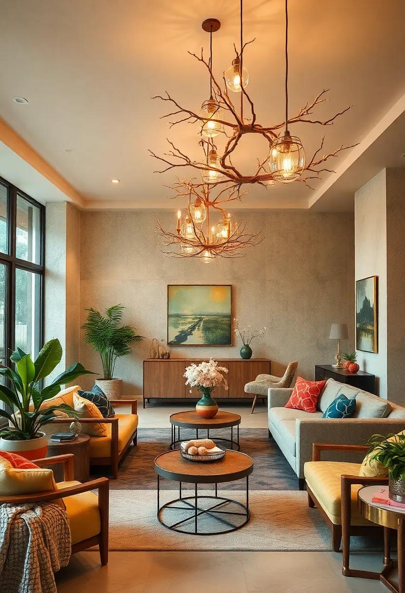 Nature-inspired⁤ branch lights:⁤ Create an organic feel ⁢with lighting fixtures that mimic ‍tree branches, adding a⁤ touch of‍ the outdoors inside