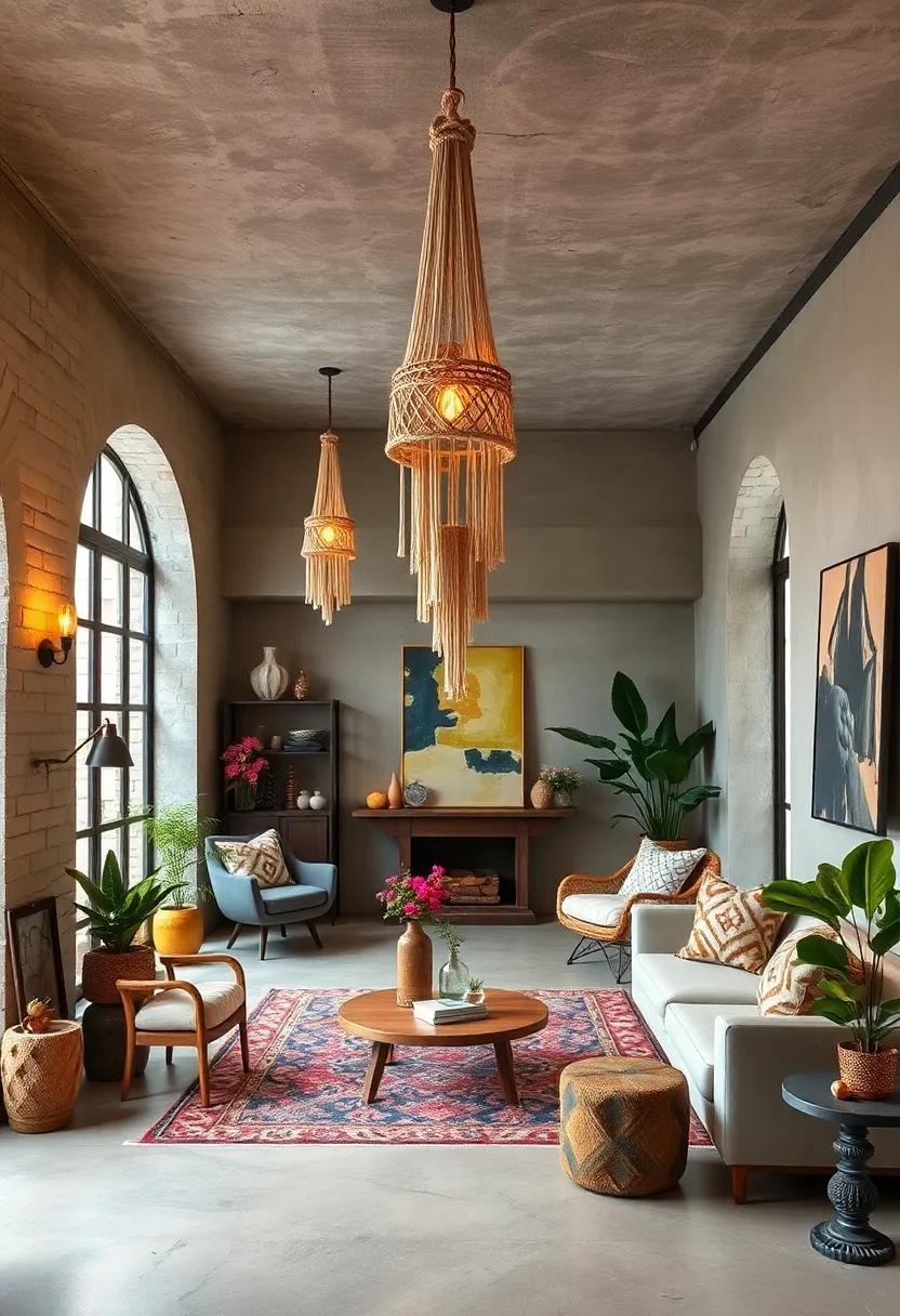 Bohemian ⁣macramé chandeliers: Hang a ‌handcrafted‌ macramé fixture⁢ to add texture and a⁢ relaxed vibe,perfect for a laid-back aesthetic