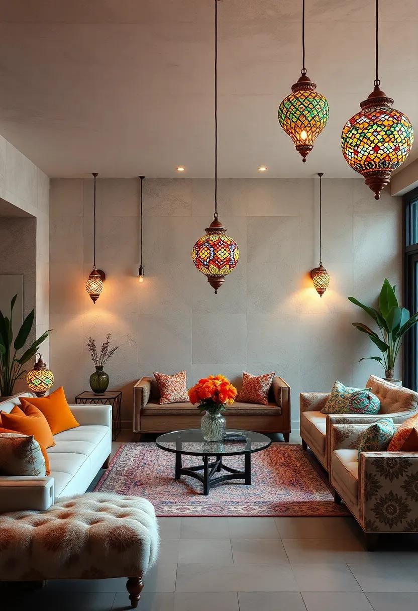 moroccan mosaic lamps: Illuminate your space with mesmerizing patterns; these colorful lamps add exotic⁢ charm and vibrant colors