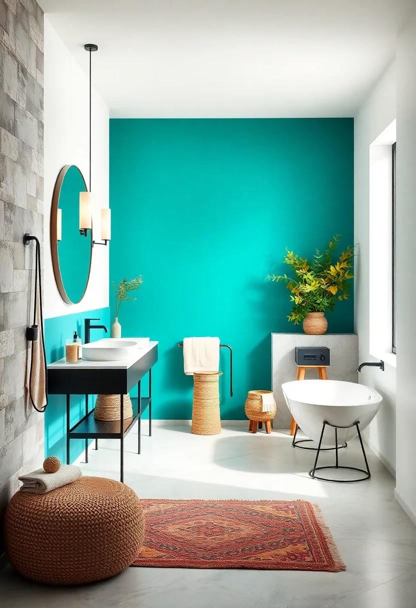 Bold ⁣Teal and Crisp White: ⁣Make ‍a ⁣statement ⁢with vibrant teal walls⁤ contrasted⁢ against bright white details,⁤ perfect for a lively yet elegant ​blend