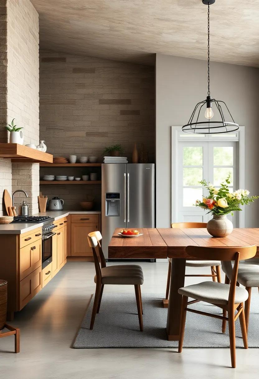 Opt for a ⁣Farmhouse-Style Wooden Dining Table
