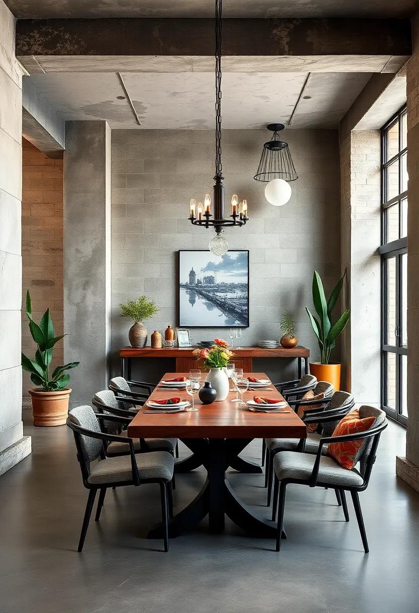 Celebrating Modernism: Infusing Contemporary Touches into​ Industrial Dining Decor